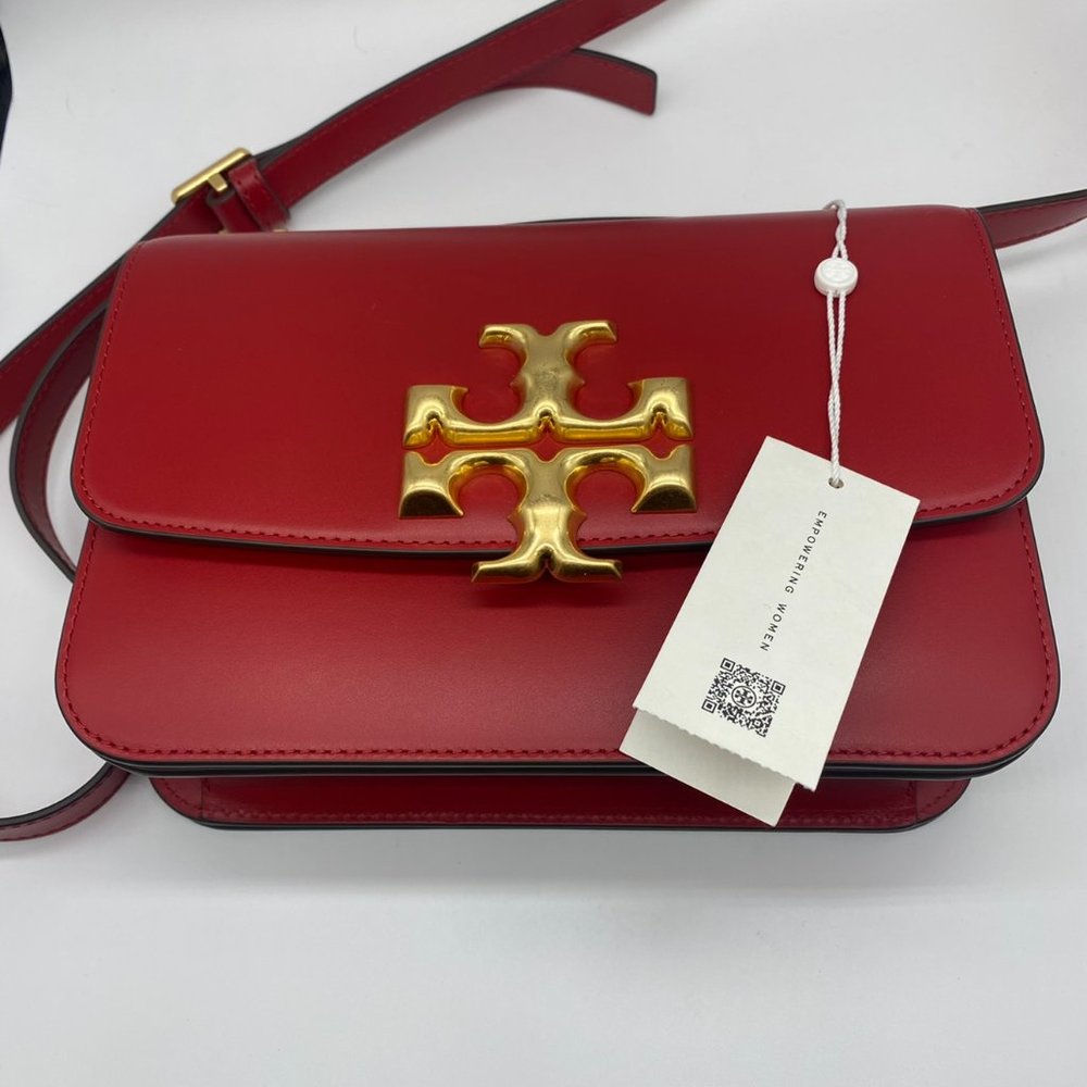 $748 New Tory Burch Eleanor Convertible Shoulder Bag Red